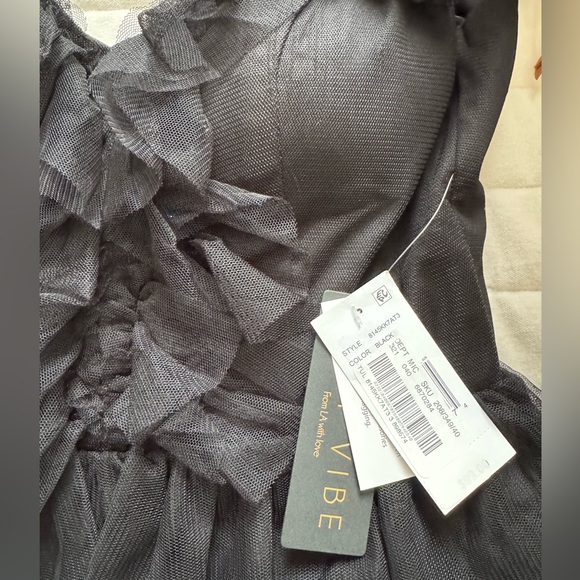 NWT Dillard’s City Vibe Black Tiered Ruffle Mini Party Dress - Picture 6 of 9
